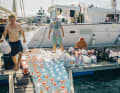 Not very environmentally friendly: plastic bags and bottles