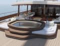 A whirlpool is located directly behind the guest cockpit. | Rendering: Ares Yachts