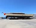 Mise à l'eau du ketch de 62 mètres "Simena" chez Ares Yachts à Antalya.