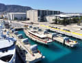 Afloat. The steel/carbon construction was launched in Antalya, the rig will be completed soon.