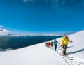No pain, no gain. Skiers have to climb all the peaks themselves. There are no lifts far and wide here