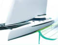 The interaction of foils, centreboard and rudder with T-foils was simulated by the Gomboc software