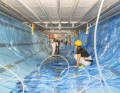 Beforehand, an area of 1,700 square metres had to be impregnated with resin using the vacuum infusion process.