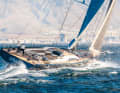 Cape Doctor: With mainsail and headsail, up to 557 square metres of 3Di laminate are mounted on the almost 40-metre-high carbon mast of the 69-tonne SW 105. They ensure sporty sailing not only off Cape Town