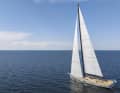 „Fancy“. Die erste Swan 108 zeigte sich in Stahlgrau und bei Leichtwind äußerst reaktiv. Dem 84-Tonner reichen 648 Quadratmeter Segelfläche