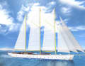 67m "Aeolus" unter Vollzeug | Rendering: Sailing-Classics