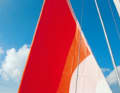 Stormbag: The double signal red sail is placed around the furled genoa and set. Handling is simple.  It is compactly stowed in a bag, which makes it easier to set