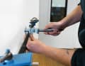 To determine the actual diameter, the samples were tensioned with 25 decanewtons