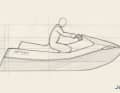 The lateral view shows the raised bow of "Zen One", which lifts the canopy's bar deck and avoids the slipper effect.