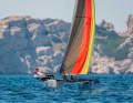 Paul Kohlhoff and Alica Stuhlemmer in the Nacra 17 in Marseille's Olympic Bay