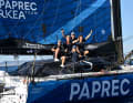 Team Paprec Arkéa est le quatrième bateau à franchir la ligne d'arrivée à Nice, après Allagrande Mapei Racing.