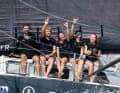 Die Malizia-Crew auf Etappe vier. Für Etappe fünf geht Loïs Berrehar von Bord, Will Harris kommt zurück.