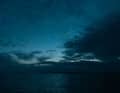 Impressione atmosferica dello scenario mediterraneo notturno da parte di Flore Hartout, reporter di bordo di Malizia.