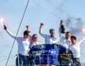 There was also a double beacon - for the race win and for the overall victory.