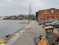 The sunken "Fridthjof" in the Trave