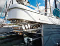 Stowed: The bow nose for gennaker or code zero is part of the basic equipment, bow ladder and anchor fitting are extras