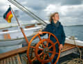 At the helm. Skipper Meike Holland discovered the ship over 15 years ago in Denmark
