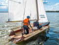 The "Owl" during a trial run on the Steinhuder Meer. Here the boat has to prove itself first