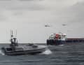 The water drone in planned use (photomontage).