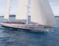 The 62-metre ketch will be launched this summer. | Rendering: Ares Yachts