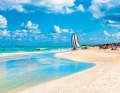 White beaches, but also mangroves and rocks can be found in the area
