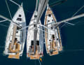 A full trio. A bird's eye view clearly shows the dimensions of the comparison boats. How do the shipyards utilise this?