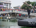 Jean Le Cam was celebrated enthusiastically by the fans on the way to his sixth Vendée Globe start.