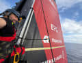 Because Boris Herrmann suffers from a fear of heights, the ascent to the mast was very daunting for him.