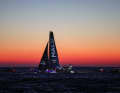 The Dominator crossed the finish line at dawn and was greeted by the red and gold rising sun.