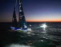 "Macif Santé Prévoyance" skipper Charlie Dalin at the finish line.