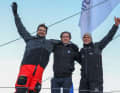 The podium sailors of the 10th Vendée Globe: winner Charlie Dalin, runner-up Yoann Richomme and Seb Simon.