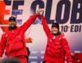 Instead, she takes on the role of co-skipper alongside her idol Sam Davies. The latter can be seen here celebrating with Boris Herrmann after crossing the finish line