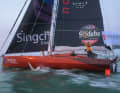 Jingkun Xus Imoca ist ein Finot-Conq-Design von 2007, gehörte zu den ältesten Booten im Rennen.