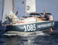 Hendrik Lenz di Düsseldorf all'inizio della prima del suo Mini-Transat.