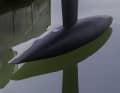 The bomb at the lower end of the lift keel extends from 4.70 metres to 6.80 metres deep