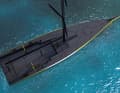 The bowsprit is long and firmly laminated to the hull. The gennaker is set and recovered through a hatch in the foredeck