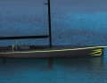 Uncompromising racer: low freeboard, flat deck, deep and slim hull appendages