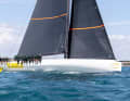 The boat in profile.