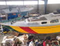 Vougessis lives on board for three years before setting off. In winter in the harbour, in summer in the hall. He spends every spare minute working on the restoration of the "Tallawah" alongside his training