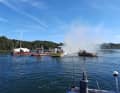 Ein imposantes Bild: Die Rauchschwaden über dem Starnberger See waren auch aus einiger Entfernung gut zu sehen