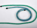 The thickened area is to be one metre long, which requires around 1.1 metres of sheathing braid from a 10-millimetre cordage. We use a very abrasion-resistant Kevlar polyester braid
