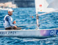 Ilca-7 helmsman Philipp Buhl takes a look at the course for his first races