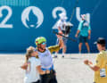 Jannis Maus with team-mates from the national sailing team