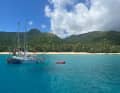 The Pacific islands impress with their light-coloured sandy beaches and palm trees.