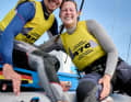 After crossing the finish line with very mixed feelings, they were soon able to smile again.
