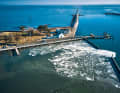Days of easterly winds had caused the water to rise when the cold arrived. Later, it flowed out again and carried chunks of ice onto the Baltic Sea