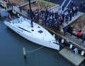 Recognisable features: Long bowsprit, transversely mounted centreboard rails and bulky shapes in the forecastle