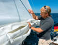 Reefing straps keep the loose cloth under control. This step is not necessary with lazy bags