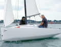 Quite a radical design idiom: the full front compensates for the volume at the rear. The strikingly wide waterline at the stern reduces the wetted surface area