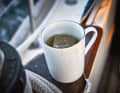 Penetrating warmth: in cold weather, it's the simple things that the crew enjoy. A hot cup of tea becomes the highlight of the sailing day